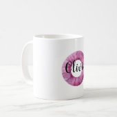 Rosa Lila Gemütlicher Buchstabe O Name Kaffeetasse (Vorderseite Links)