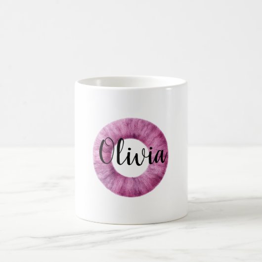 Rosa Lila Gemütlicher Buchstabe O Name Kaffeetasse (Mittel)