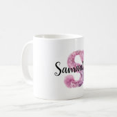 Rosa Lila Gemütlicher Buchstabe S Name  Kaffeetasse (Vorderseite Links)
