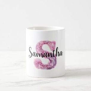 Rosa Lila Gemütlicher Buchstabe S Name  Kaffeetasse