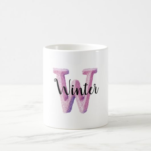 Rosa Lila Gemütlicher Buchstabe W Name Kaffeetasse (Mittel)