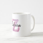 Rosa Lila Gemütlicher Buchstabe Z Name Kaffeetasse (VorderseiteRechts)