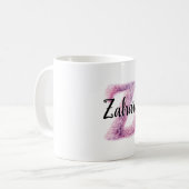 Rosa Lila Gemütlicher Buchstabe Z Name Kaffeetasse (Vorderseite Links)