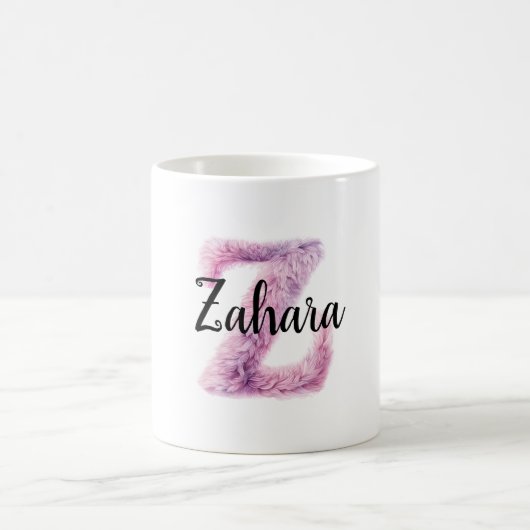 Rosa Lila Gemütlicher Buchstabe Z Name Kaffeetasse (Mittel)