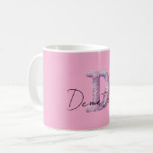 Rosa Lila Gemütlicher D Name Kaffeetasse (Vorderseite Links)
