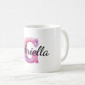Rosa Lila Gemütlicher G Name Kaffeetasse (VorderseiteRechts)