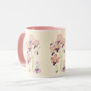 Rosa lila gepunktete Orchidee Vintag botanisch Tasse