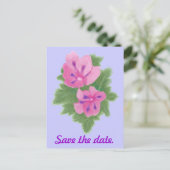 Rosa Lila Geranium Save the Date Postkarten (Stehend Vorderseite)