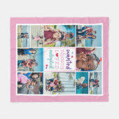Rosa Lila Gewollt ausgewählte Adoptiert Collage Fleecedecke (Vorderseite (Horizontal))