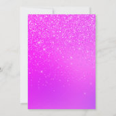 Rosa Lila Girl-Glitzer Einladung (Rückseite)