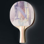 Rosa lila Girl-Glitzer funkelnd personalisiert Tischtennis Schläger<br><div class="desc">Rosa lila,  gürmige Glitzer funkelnd Design. Ein wunderschönes Geschenk für Ihren Glitzer liebenden Tischtennisfan. Personalisieren Sie Platz für den Namen und die Initialisierung.</div>
