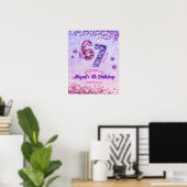 Rosa lila Glitter 67 Geburtstagsfeier Poster (Heimbüro)