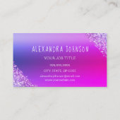 Rosa Lila Glitzer Eyelash-Erweiterungen Visitenkarte (Rückseite)