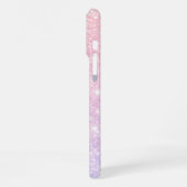 Rosa Lila Glitzer glänzen Handy Case iPhone Hülle (Linke Seite)