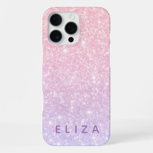 Rosa Lila Glitzer glänzen Handy Case iPhone Hülle (Rückseite)