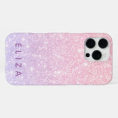 Rosa Lila Glitzer glänzen Handy Case iPhone Hülle (Rückseite (Horizontal))