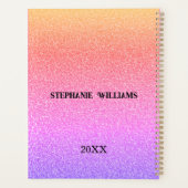 Rosa Lila Glitzer Individuelle Name Monogramm Gesc Planer (Rückseite)