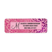 Rosa Lila Glitzer Leopard Animal Print Monogram (Vorne)