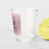 rosa lila Glitzer Monogramm-Monogramm-Granulate Schnapsglas (Rechts)