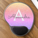 Rosa Lila Glitzer Monogramm Name Mousepad<br><div class="desc">Monogram Name Monogram Mousepad: Gold,  Pink und Lila Ombre Pastel Sparkle Glitzer Monogram Name. Dieses Mousepad kann auf Ihren Vornamen angepasst werden. Bitte kontaktieren Sie den Designer,  um passende Artikel zu erhalten.</div>