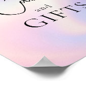 Rosa Lila Glitzer Ombre Gift Table Brautparty Poster (Ecke)