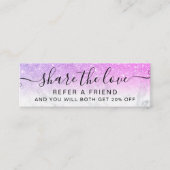 Rosa lila Glitzer ombre marble chic referenz Mini Visitenkarte (Vorderseite)
