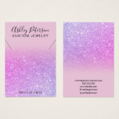 Rosa lila Glitzer schick Halskette Display (Vorne & Hinten)