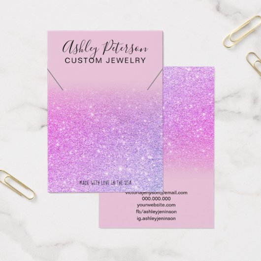 Rosa lila Glitzer schick Halskette Display (Büro)