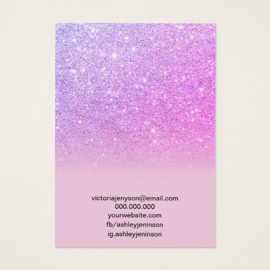 Rosa lila Glitzer schick Halskette Display (Rückseite)