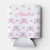 Rosa lila Glitzer-Schmetterling fügen den Textbuch Dosenkühler (Rückseite)