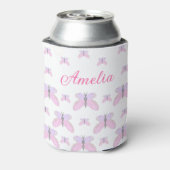 Rosa lila Glitzer-Schmetterling fügen den Textbuch Dosenkühler (Kanne Rückseite)