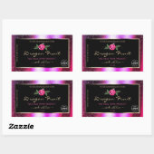 Rosa Lila Glitzer Schwarze Produktkennzeichnungen Rechteckiger Aufkleber (Blatt)