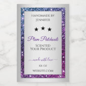 Rosa Lila Glitzer Silver Product Packaging Label Lebensmitteletikett (Einzelnes Label)