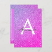 Rosa Lila Glitzer Sweet 16 Save the Date Einladung (Vorne/Hinten)