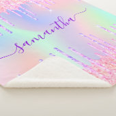 Rosa lila Glitzer Tropfen holografischer Mädchenna Sherpadecke (3/4)