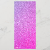 Rosa Lila Glitzer und Sparkle Wedding Menu Menükarte (Rückseite)