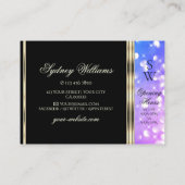 Rosa Lila Glitzer Visitenkarte (Rückseite)