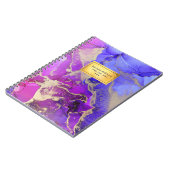 Rosa Lila Gold Abstrakte Kunst Notizblock (Linke Seite)