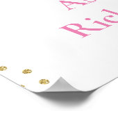 Rosa lila Gold Butterfly Babydusche Poster (Ecke)