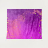 Rosa Lila Gold Elephant Exotic Party Hintergrund Wandteppich (Vorderseite (Horizontal))