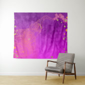 Rosa Lila Gold Elephant Exotic Party Hintergrund Wandteppich (Beispiel (Horizontal))