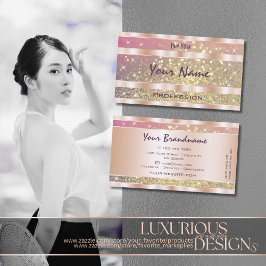 Rosa Lila Gold Glitzer Stars Rose Gold Decke Visitenkarte