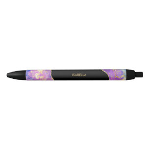 Rosa Lila Gold Opal Edelstein Personalisierter Nam Kugelschreiber