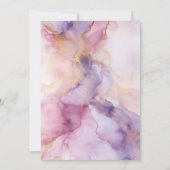 Rosa Lila Goldener Wasserfarben Arch 50. Geburtsta Einladung (Rückseite)