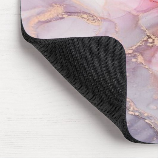 rosa, lila, goldfarbener Marmor Mousepad (Ecke)