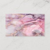 rosa, lila, goldfarbener Marmor Telefonnummerkarte (Rückseite)