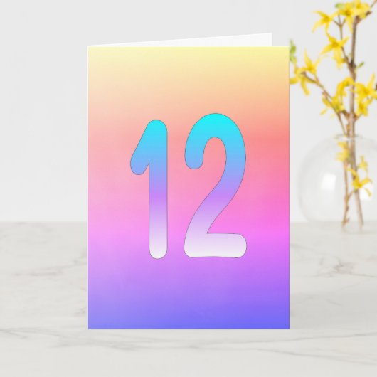 Rosa Lila Gradient 12. Geburtstag Karte (Gelbe Blume)