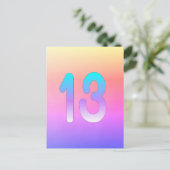 Rosa Lila Gradient 13. Geburtstag Postkarte (Stehend Vorderseite)