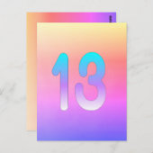 Rosa Lila Gradient 13. Geburtstag Postkarte (Vorne/Hinten)
