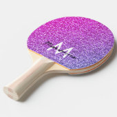 Rosa Lila Gradient Glitzer Girl Personalisiert Tischtennis Schläger (Vorderseite)
